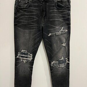 AMIRI Black Bandana Patch MX1 Denim Jeans sz 36